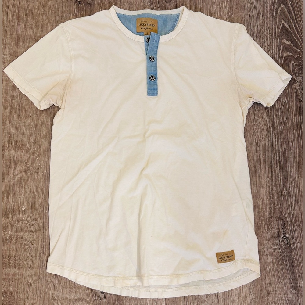 Levi's Men's Cream Henley Shirt